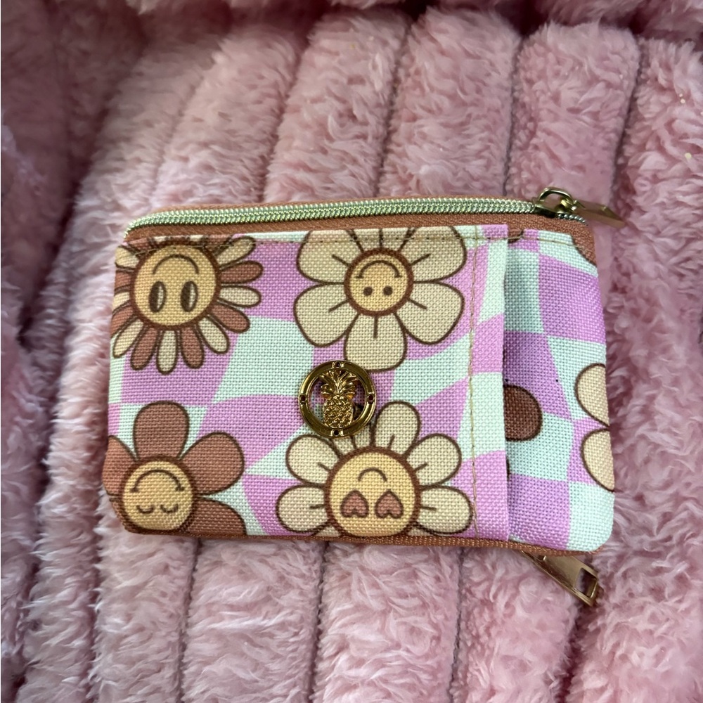 NWOT Simply Southern flower printed small zipper ID/card holding pouch